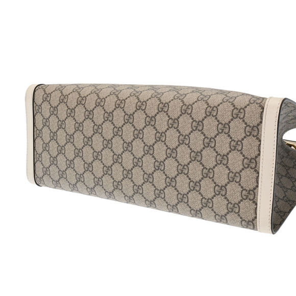 Gucci Padlock GG Chain Shoulder Bag Beige Supreme Canvas Tote - Picture 5 of 9